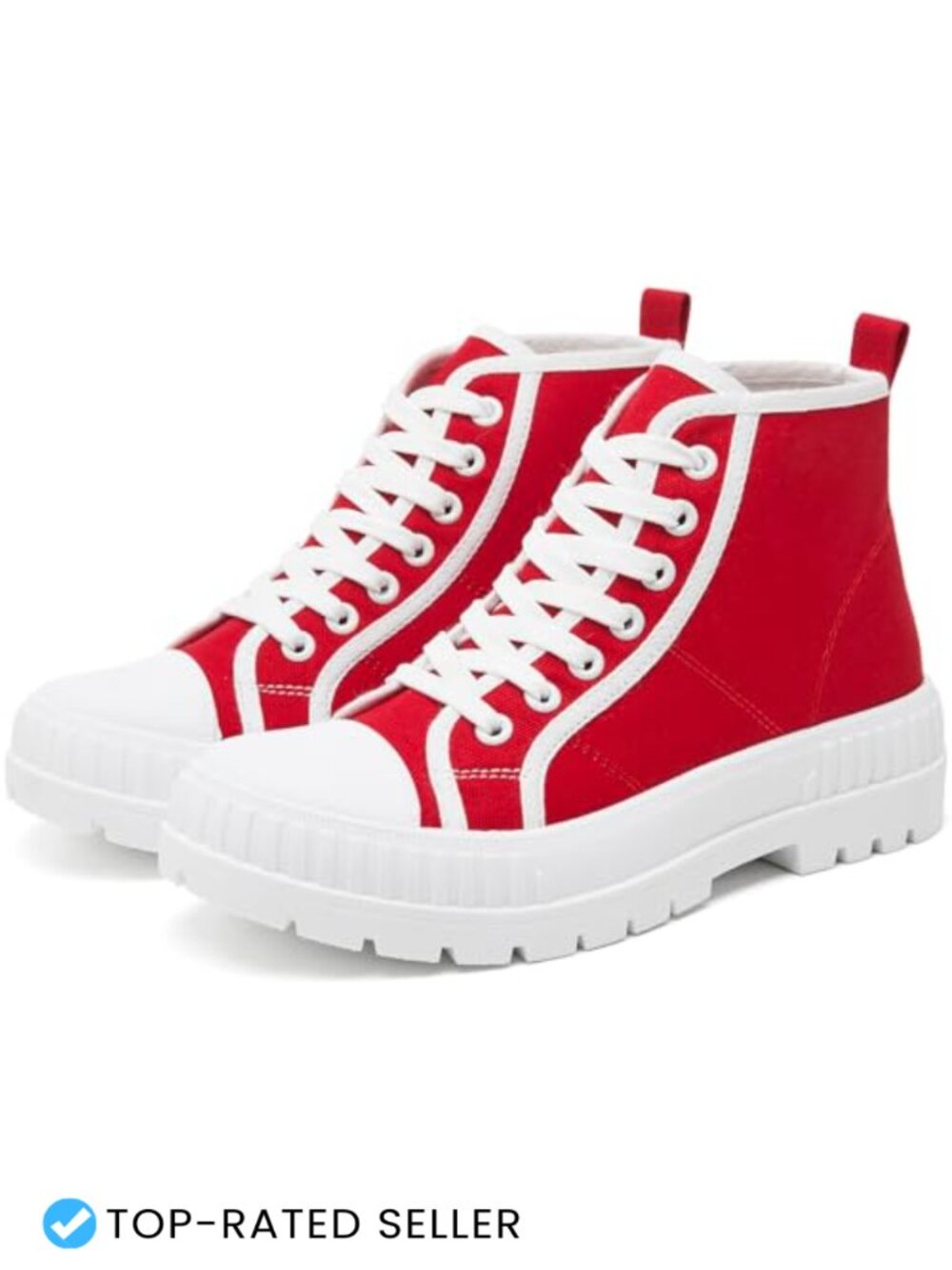 High Top Platform Sneakers Breathable Canvas Lace-Up Women's Casual Shoes